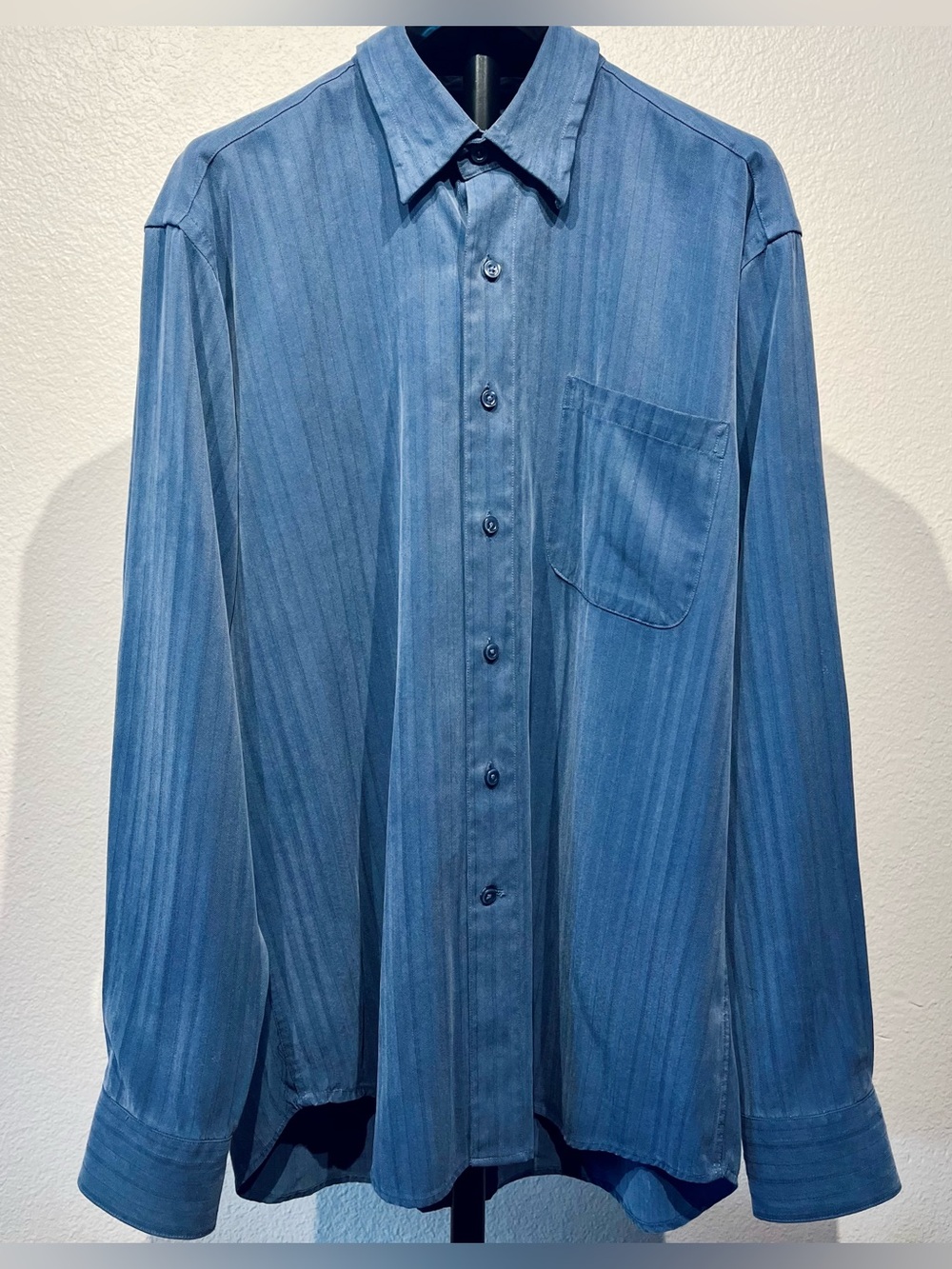 Vintage Britches Blue Subtle-Striped Button-Up Shirt - Size L (Men’s)